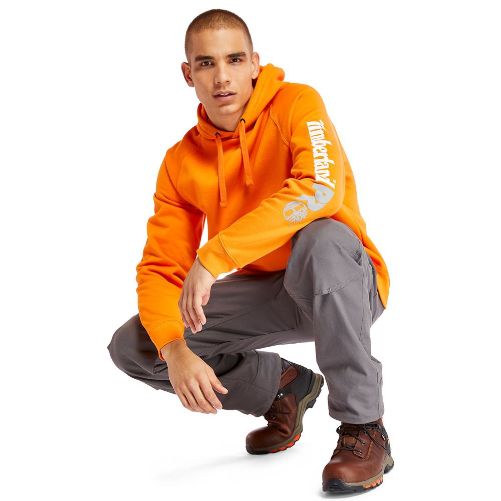 Timberland Φουτερ Ανδρικα Πορτοκαλι - Pro® Hood Honcho Sport Hoodie - Greece 2413079-UX